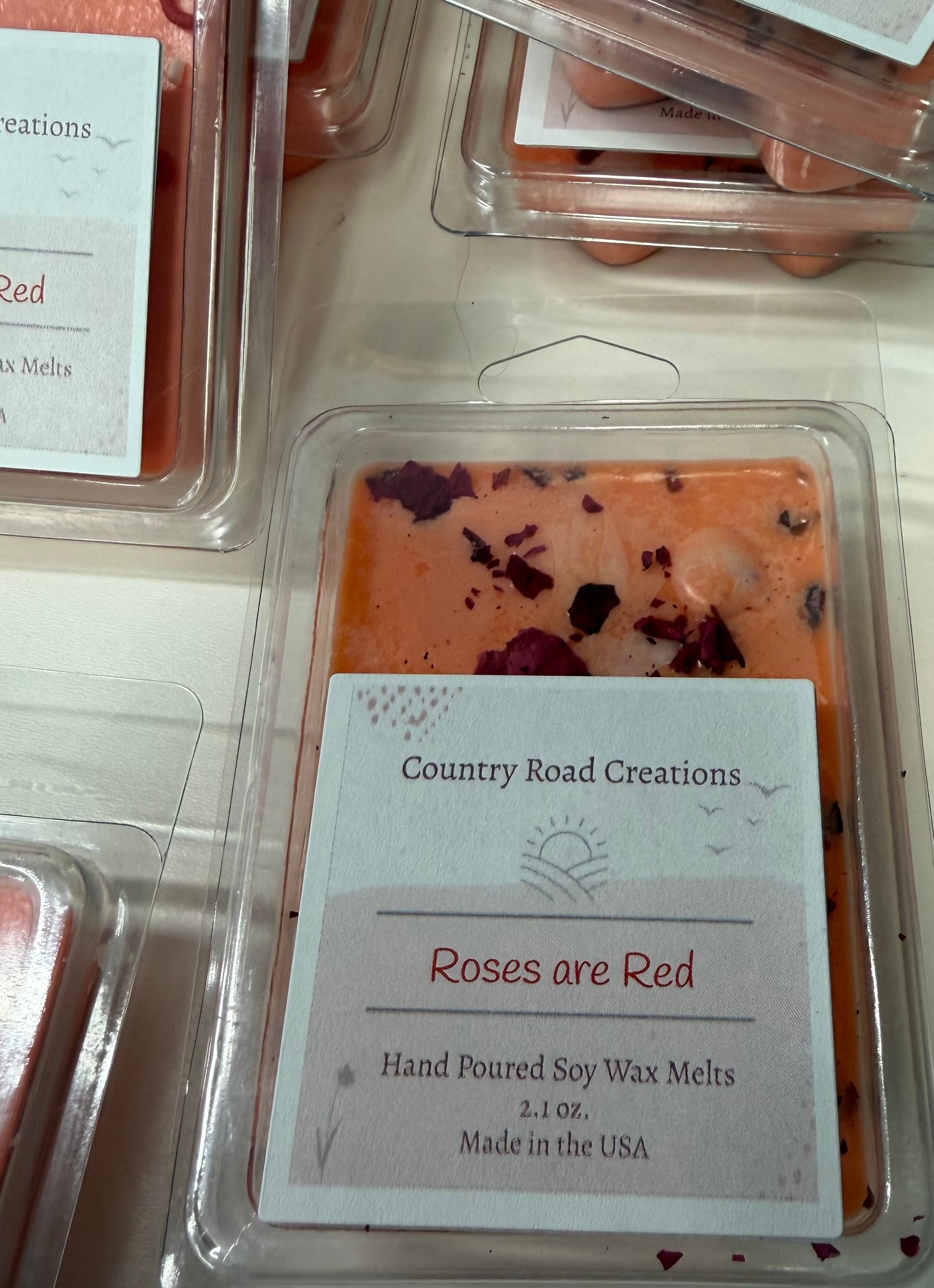 Clam Shell Wax Melts – Roses are Red - dried roses