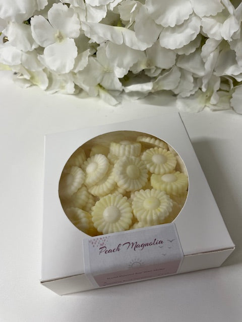 Boxed Mini Wax Melts - Peach Magnolia Flowers - Yellow